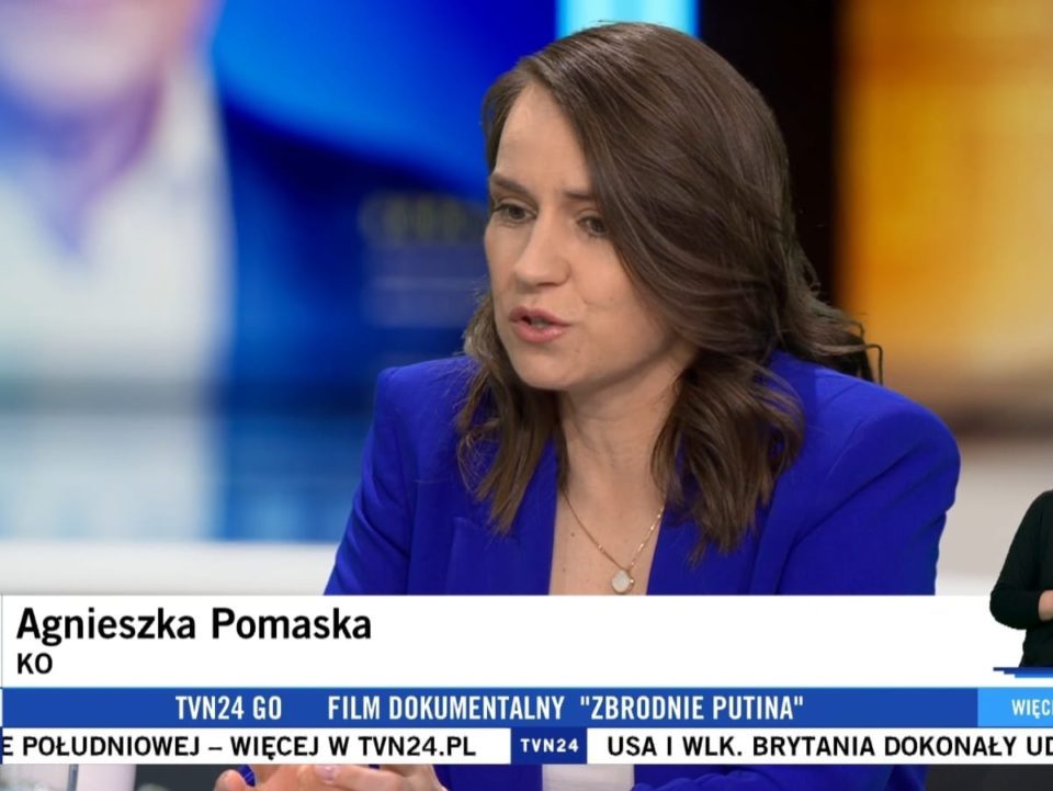 „To jest nadzieja dla Ukrainy, ale to nie przesądza o wynikach wojny”. Agnieszka Pomaska w programie „Kawa na ławę” w TVN24.
