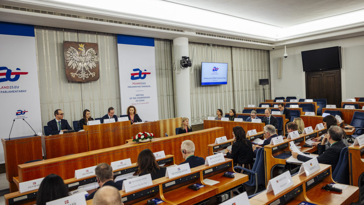 COSAC Troika meeting chaired by Tomasz Grodzki and Agnieszka Pomaska.